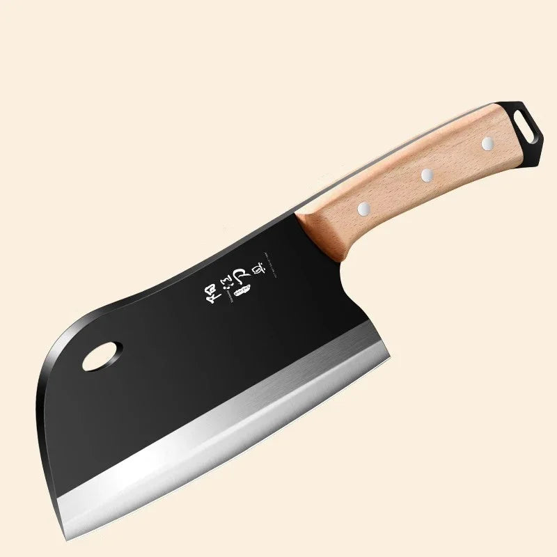 Cuchillo de Cocina de Acero Carbono – Alta Dureza, Rebanador y Picador Doble Uso