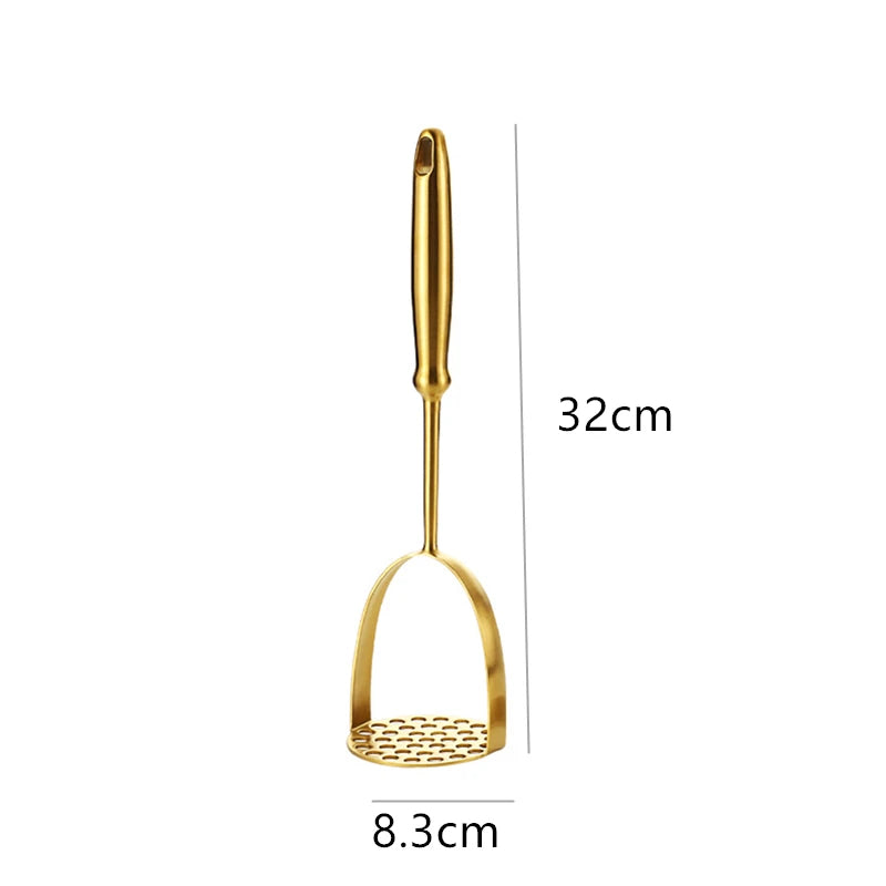 Home Stainless Steel Potato Masher Manual Food Crusher Smooth Garlic Presser Pumpkin Ricer Kitchen Gadgets Household Utensils