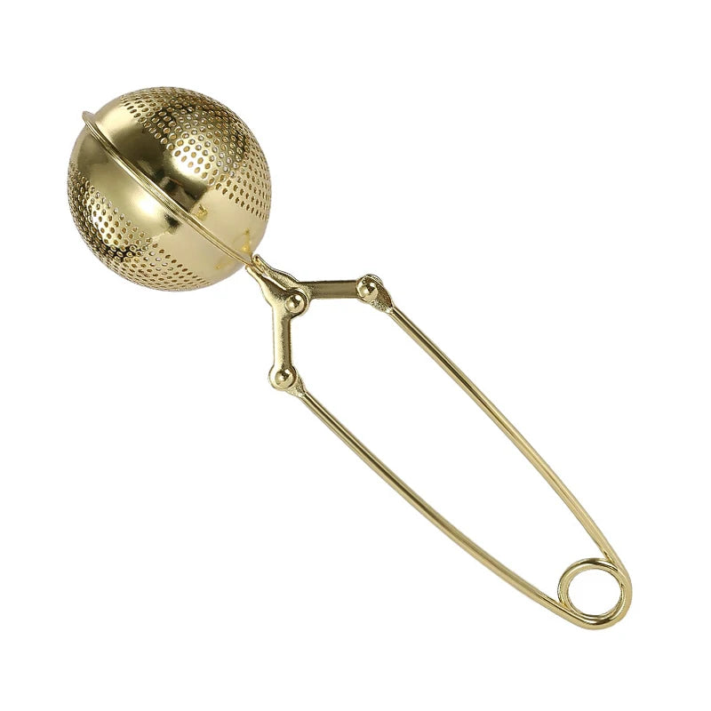 Press Type 304 Stainless Steel Tea Ball Infuser Retractable Metal Coffee Powder Cha Strainer Kitchen Diffuser Sieve For Spice