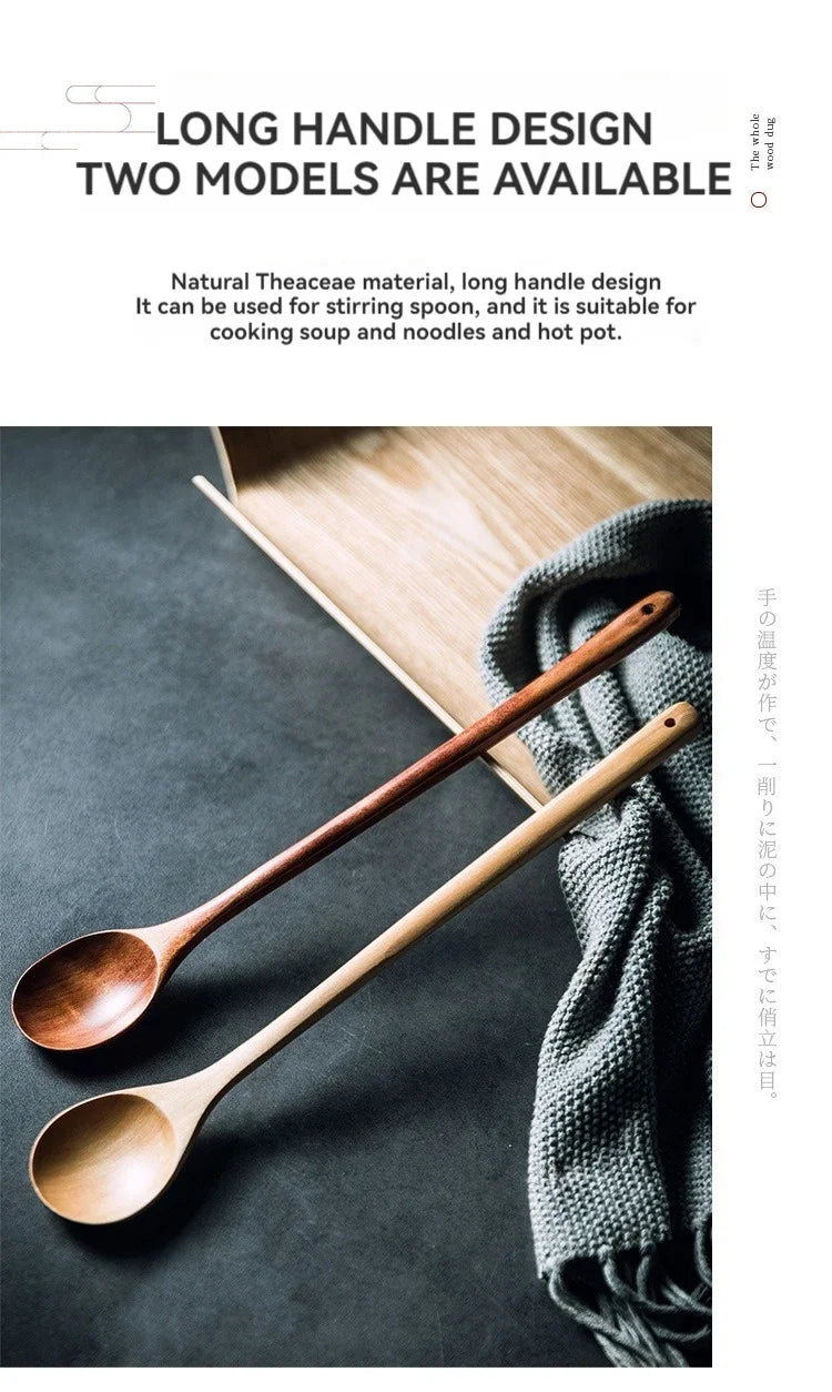 Long Wooden Stirring Spoon, Wooden Spoon With Long Handle, Wooden Spoon For Stirring And Cooking, Wooden Extended Cooking Spoon