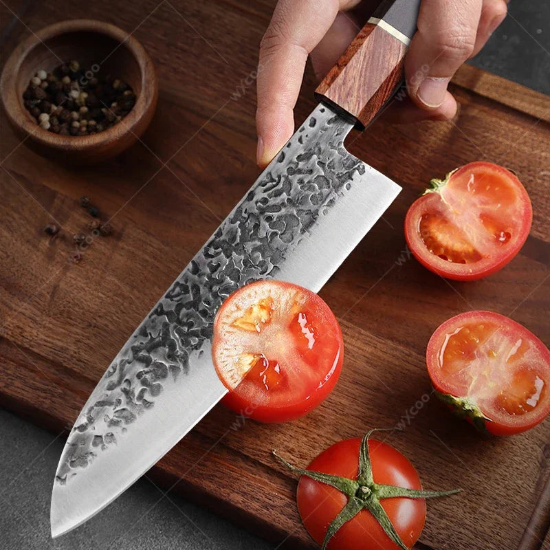 Cuchillo Santoku Japonés Profesional de Acero Inoxidable