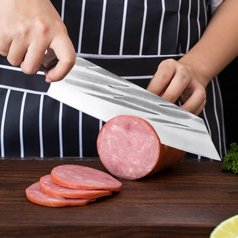 Cuchillo de Cocina Multiusos Forjado a Mano con Mango de Madera