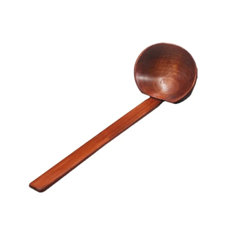 Japanese Long Handle Ramen Spoons Wooden Tableware Home Tablespoons Cute Soup Ladle Hot Pot Skimmer Recyclable Kitchen Utensils