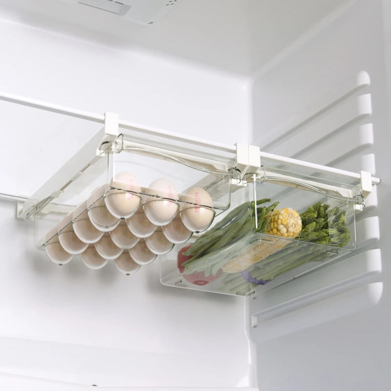 Refrigerator Egg Storage Box Drawer Style Food Fruit Egg Rack Egg Holder Household Plastic Fresh-keeping Box