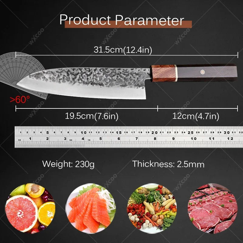 Cuchillo Santoku Japonés Profesional de Acero Inoxidable