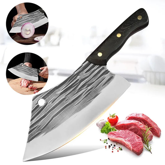 Cuchillo de Chef Forjado a Mano – Tradicional, Ideal para Carne y Verduras