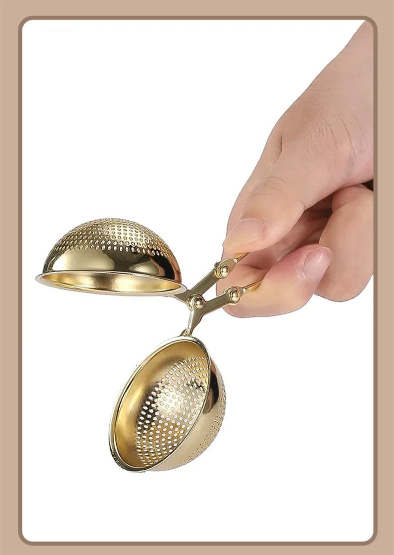 Press Type 304 Stainless Steel Tea Ball Infuser Retractable Metal Coffee Powder Cha Strainer Kitchen Diffuser Sieve For Spice