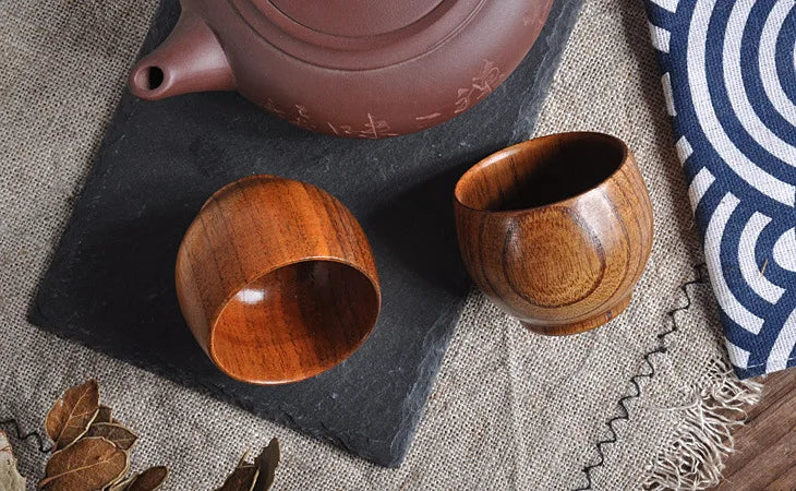 Small Home Use Sake Cups Wooden Craft Mini Tea Cup 50ml Mug