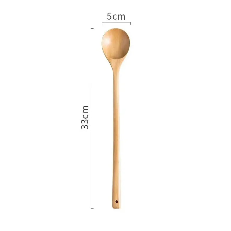 Long Wooden Stirring Spoon, Wooden Spoon With Long Handle, Wooden Spoon For Stirring And Cooking, Wooden Extended Cooking Spoon