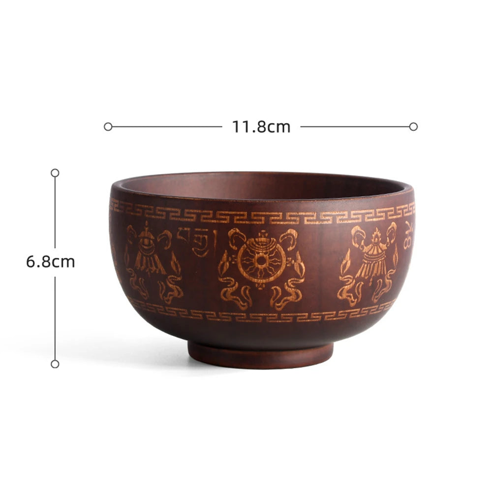 Wooden Bowl Japanese Style Wood Rice Soup Bowl Salad Bowl Food Container Large Small Bowl for Kids Tableware Wooden Utensils