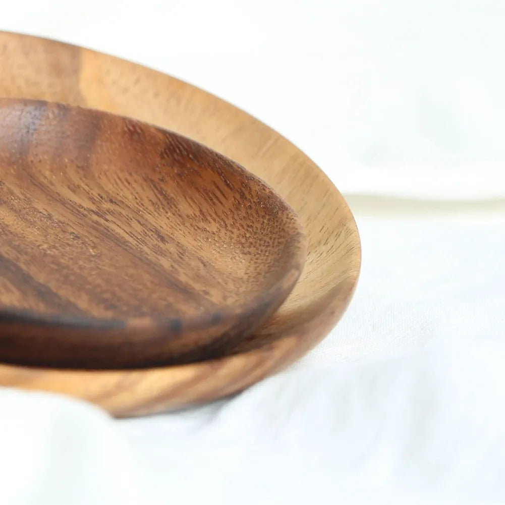 Wooden Plates Round Dinner Plates Tray Wooden Serving Platters for Home Decor, Food, Vegetables, Fruit, Charcuterie