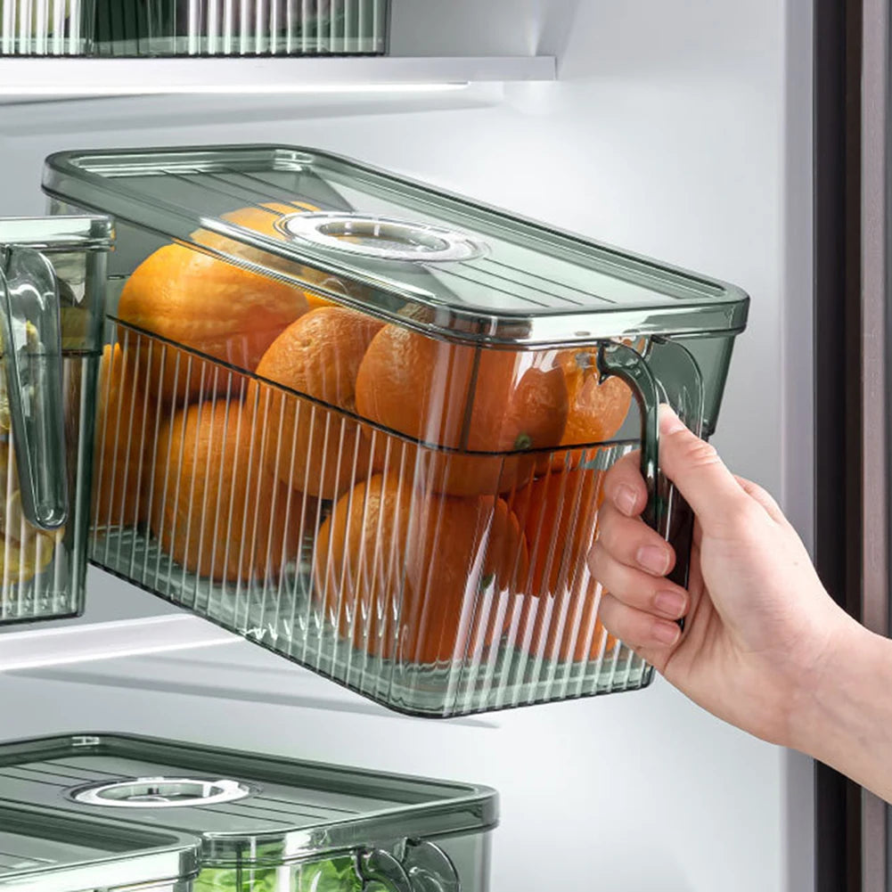 Refrigerator Organizer Kitchen Fridge Storage Box Fresh Keeping Vegetable Fruit Boxes Basket Storage Containers Time Keepers Box