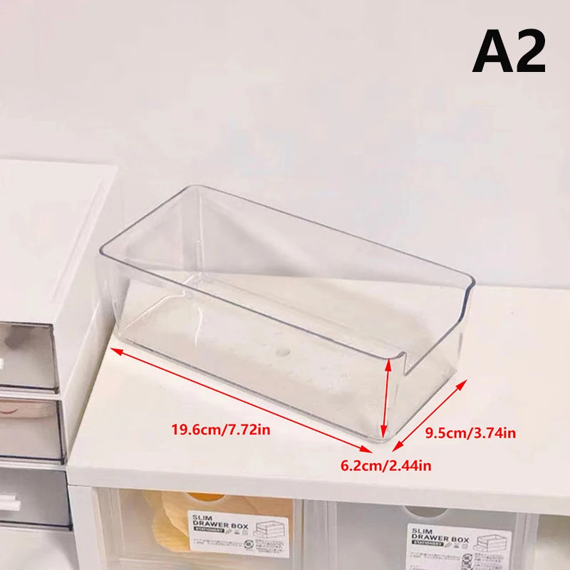 Acrylic Storage Box Desktop Cosmetics Transparent Plastic Box Dormitory Household Facial Mask Skin Box Refrigerator Storage Box