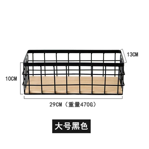 Cesta de Almacenamiento de Hierro Forjado – Organizador Multifuncional