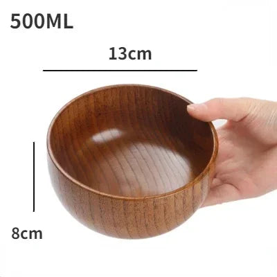 Japanese Wooden Bowls Jujube Wood Children Baby Adults Small Soup Bowls Solid Wood Salad Bowls Retro Household Tableware