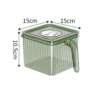 Refrigerator Storage Box with Handle, Vegetable and Fruit Fresh-keeping Storage Box with Lid, Stackable Transparent Storage Box