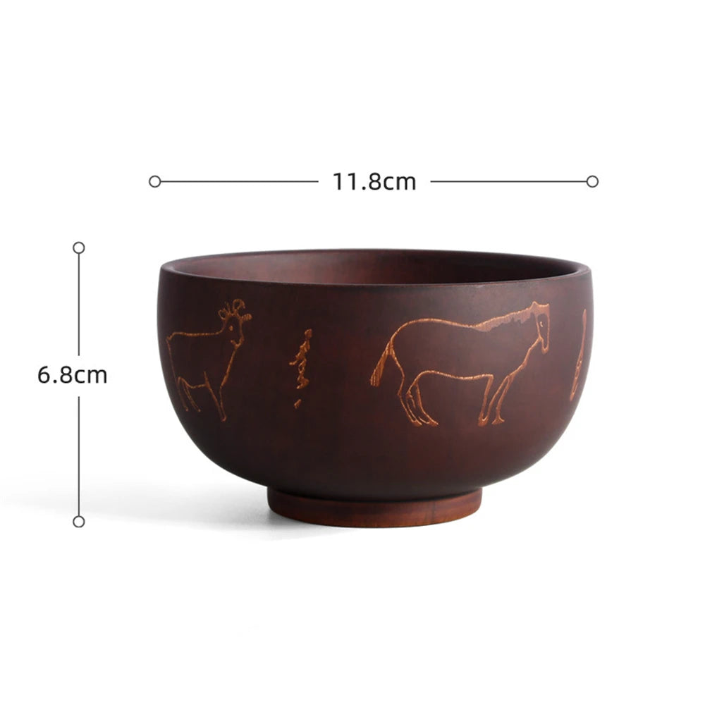 Wooden Bowl Japanese Style Wood Rice Soup Bowl Salad Bowl Food Container Large Small Bowl for Kids Tableware Wooden Utensils