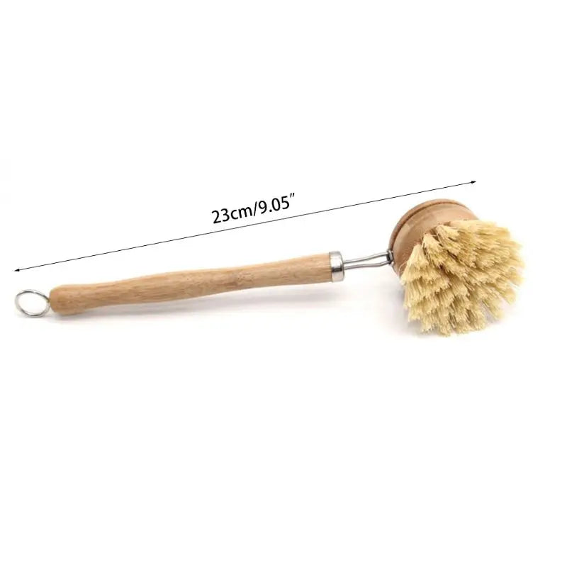 4 Pcs Plant Based Cleaning Brush Set,Bamboo Kitchen Scrub  Set Tablewa Kichen   New