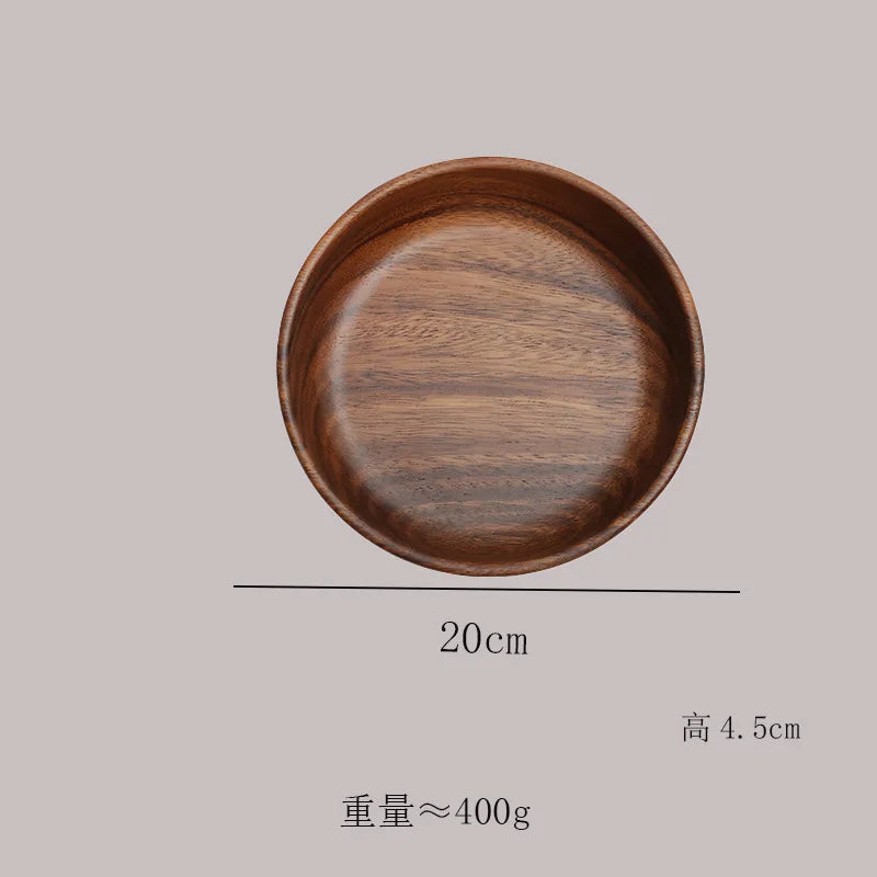 Acacia Wood Whole Wood Salad Bowl Dry Fruit Plate Fruit Snack Split Bowl Salad Boat Plate Walnut Fruit Plate Trays Decorative