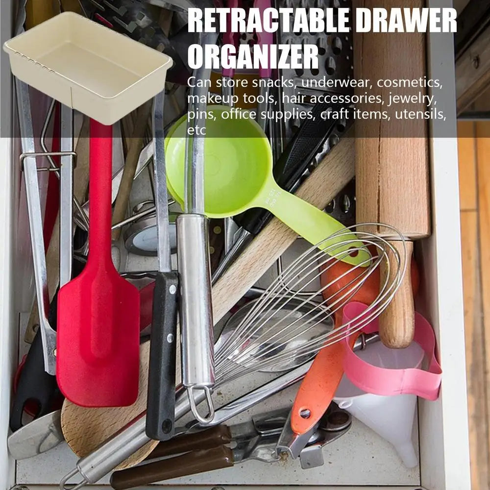 Expandable Drawer Organizer Retractable Smooth Pulling Drawer Insert For Easy Access Lightweight Organizing Supplies