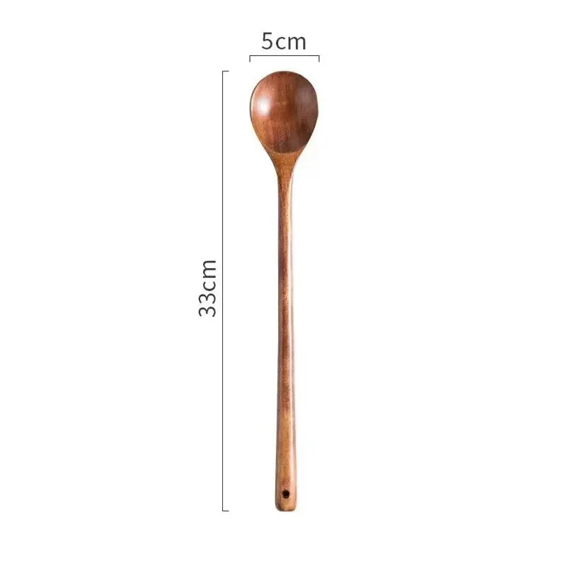 Long Wooden Stirring Spoon, Wooden Spoon With Long Handle, Wooden Spoon For Stirring And Cooking, Wooden Extended Cooking Spoon