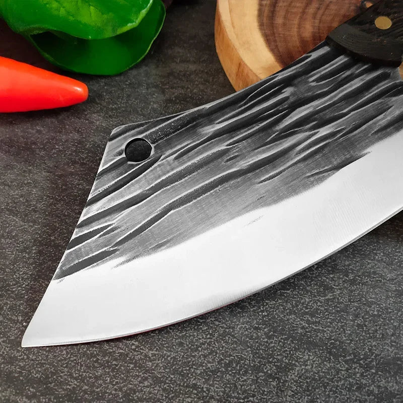 Cuchillo de Chef Forjado a Mano – Tradicional, Ideal para Carne y Verduras