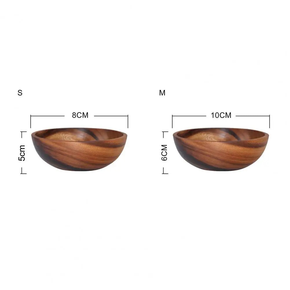 Good Grade Eco-Friendly Polishing Salad Bowl Japanese Practical Wooden Soup Bowl Kitchen Supplies