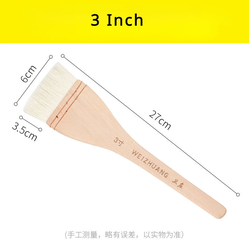 1Pc Flat Paddle Paint Brush with Long Handle 1-4 Inch Large Scale Artist Craft Brush for Oil and Acrylic Paints Art Supplies