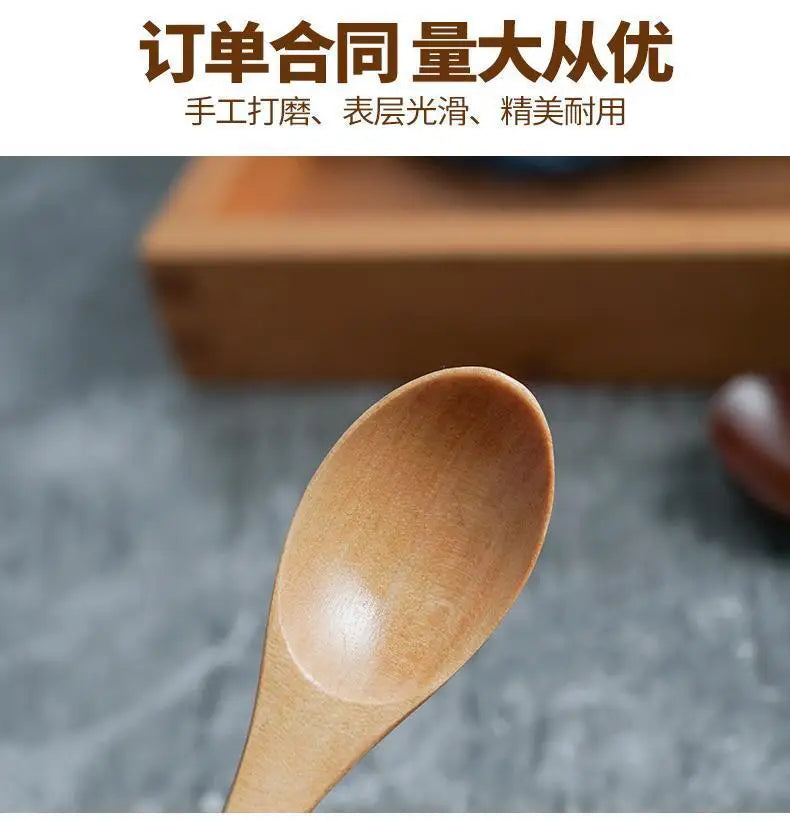 Wooden Spoon Wood Tableware Spoon Anti-Scald Tea Coffee Stirring Spoons Kitchen Cooking Utensil Tool Soup Teaspoon Cucharas 숟가락