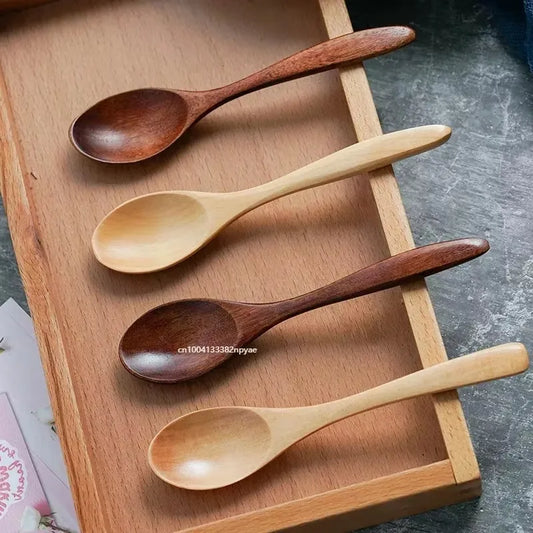 Wooden Spoon Wood Tableware Spoon Anti-Scald Tea Coffee Stirring Spoons Kitchen Cooking Utensil Tool Soup Teaspoon Cucharas 숟가락