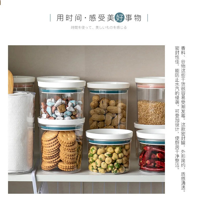 Food Container Storage Jars Transparent Food Canister for Mason Candy Spices Cookie Jar Sealed Ring Bottles Kitchen Storage Box