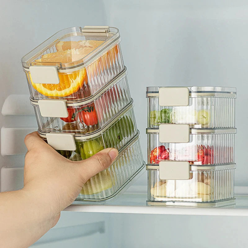 Stackable Spice Storage Boxes Plastic Seasoning Jar Multi-Layer Food Container Crisper Cereal Coffee Beans Sealed Organizers