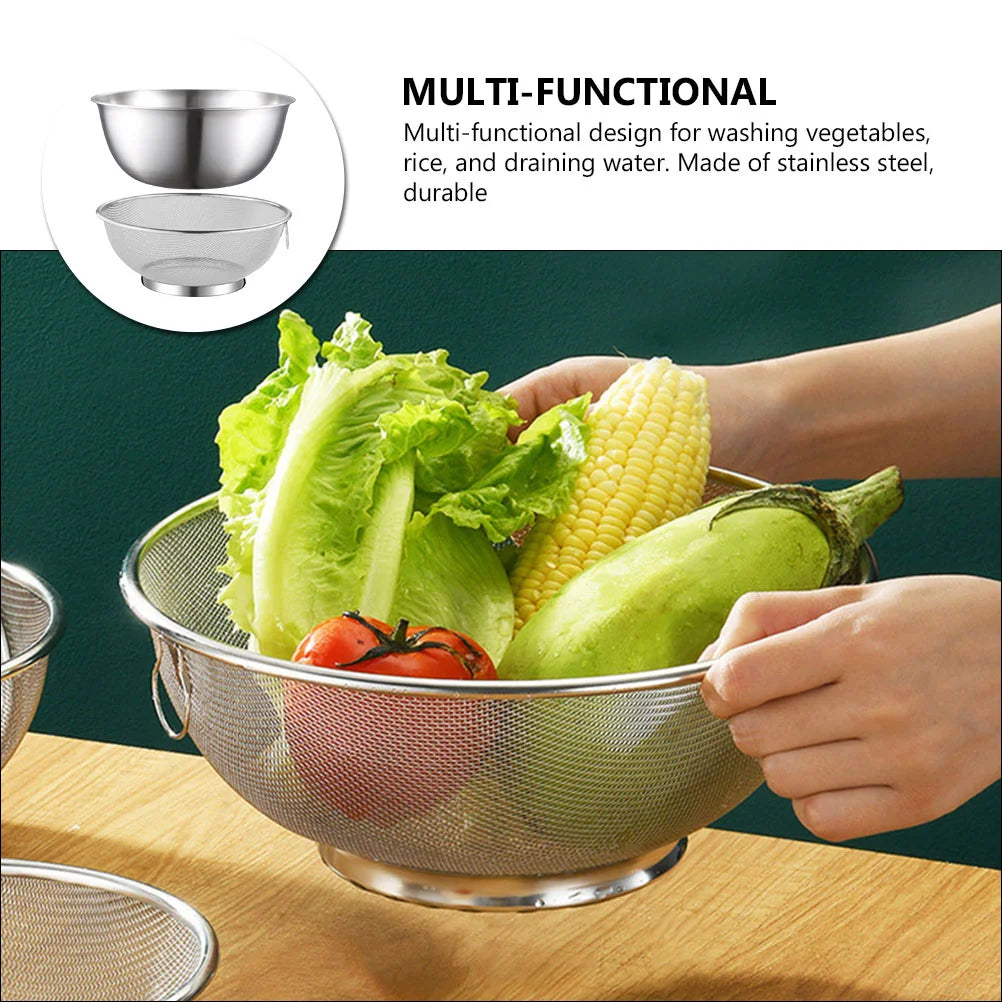 2 Pcs Sink Strainer Stainless Steel Drain Basket Kitchen Basin Rice Washing Artifact Fruit Fruits Drainer for Metal