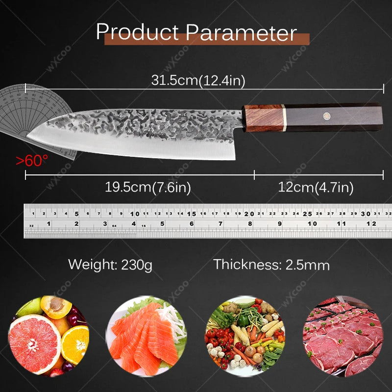 Cuchillo Santoku Japonés Profesional de Acero Inoxidable