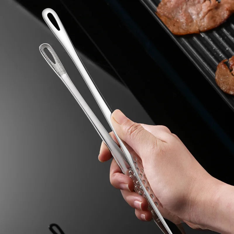 Food Tongs Stainless Steel Barbecue Tongs Meat Salad Steak Food Serving Tongs Tweezers Long BBQ Cooking Tongs Kitchen Utensils