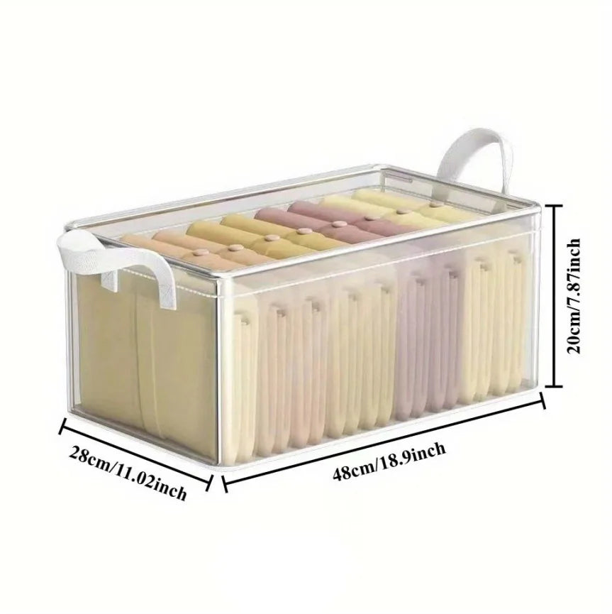 Clothes Organizer Foldable Washable Storage Boxes for Pants T-Shirts Space-Saving Layered Design Waterproof with Steel Frame