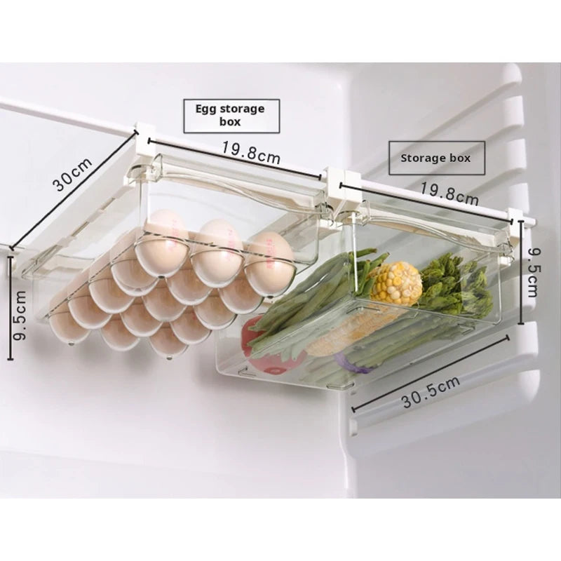 Refrigerator Egg Storage Box Drawer Style Food Fruit Egg Rack Egg Holder Household Plastic Fresh-keeping Box