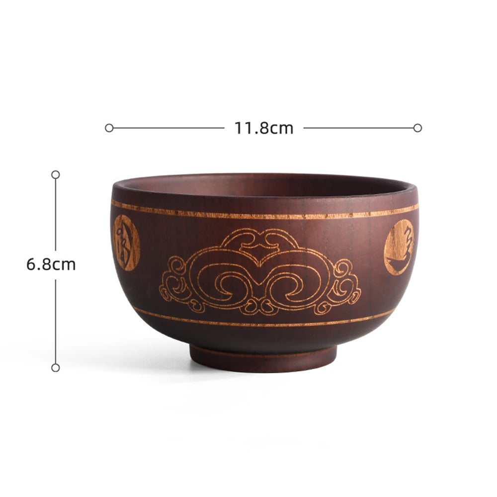 Wooden Bowl Japanese Style Wood Rice Soup Bowl Salad Bowl Food Container Large Small Bowl for Kids Tableware Wooden Utensils