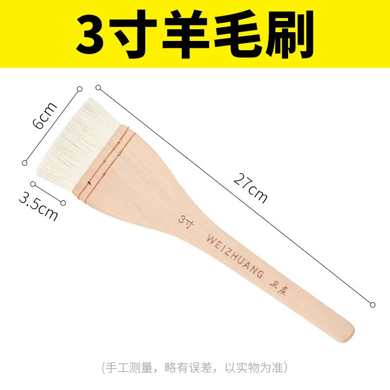 1Pc Flat Paddle Paint Brush with Long Handle 1-4 Inch Large Scale Artist Craft Brush for Oil and Acrylic Paints Art Supplies