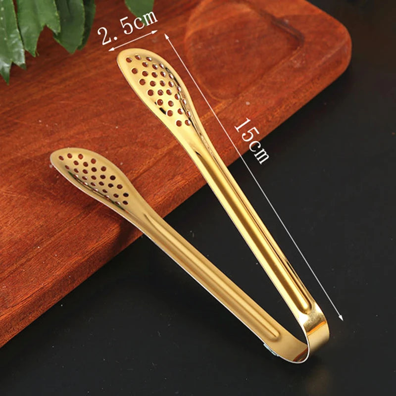 Dropshipping Stainless Steel Kitchen BBQ Tongs Non-stick Smart Grill Meat Clip Food Cooking Clamp Gold/Silver Accessories