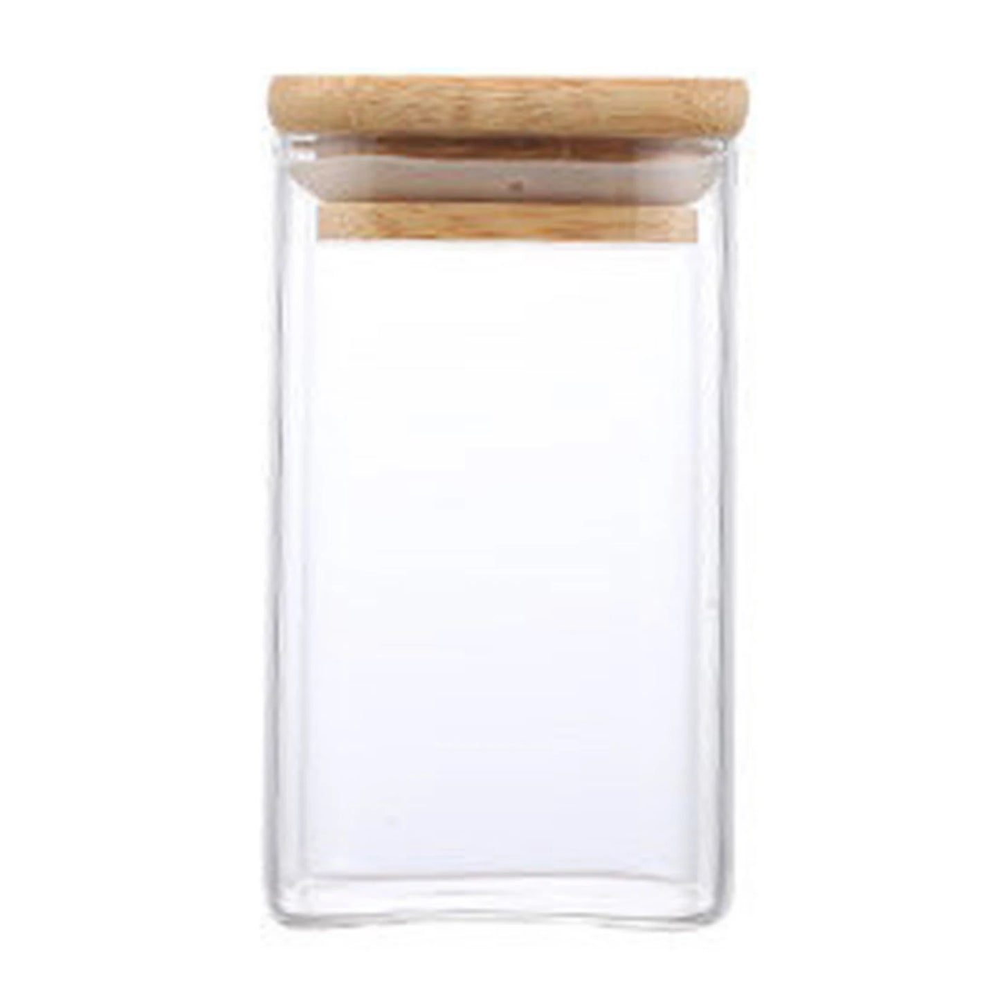 Glass Food Storage Containers With Wooden Lid Kitchen Snack Fruit Candy Nut Sundries Coffee Storage Organizer for Kitchen