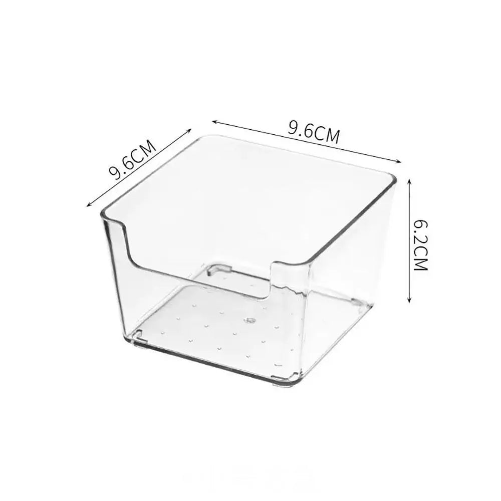 Drawer Organizer Bin Clear Stackable Fruit Food Jars Book Cosmetic Jewelry Storage Box Transparent Fridge Storage Bin Containers