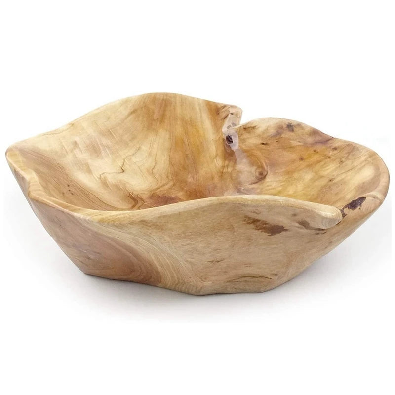 Wooden Fruit Salad Serving Bowl Hand-Carved Root Bowls Creative Living Room Real Wood Candy Bowl