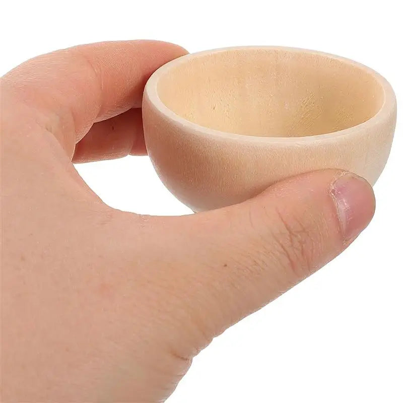 4pcs Mini Unique Small Wood Bowls Kids Wooden Bowl Toy Unfinished Wood Playthings DIY Wooden Cutlery DIY Supplies For Kids