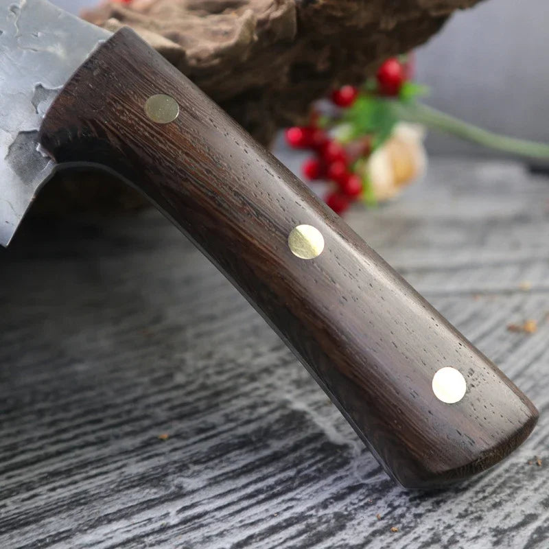 Cuchillo de Carnicero con Funda – Mango de Madera, Ideal para BBQ y Cocina