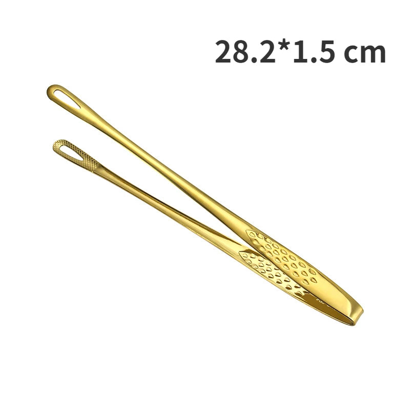 Food Tongs Stainless Steel Barbecue Tongs Meat Salad Steak Food Serving Tongs Tweezers Long BBQ Cooking Tongs Kitchen Utensils