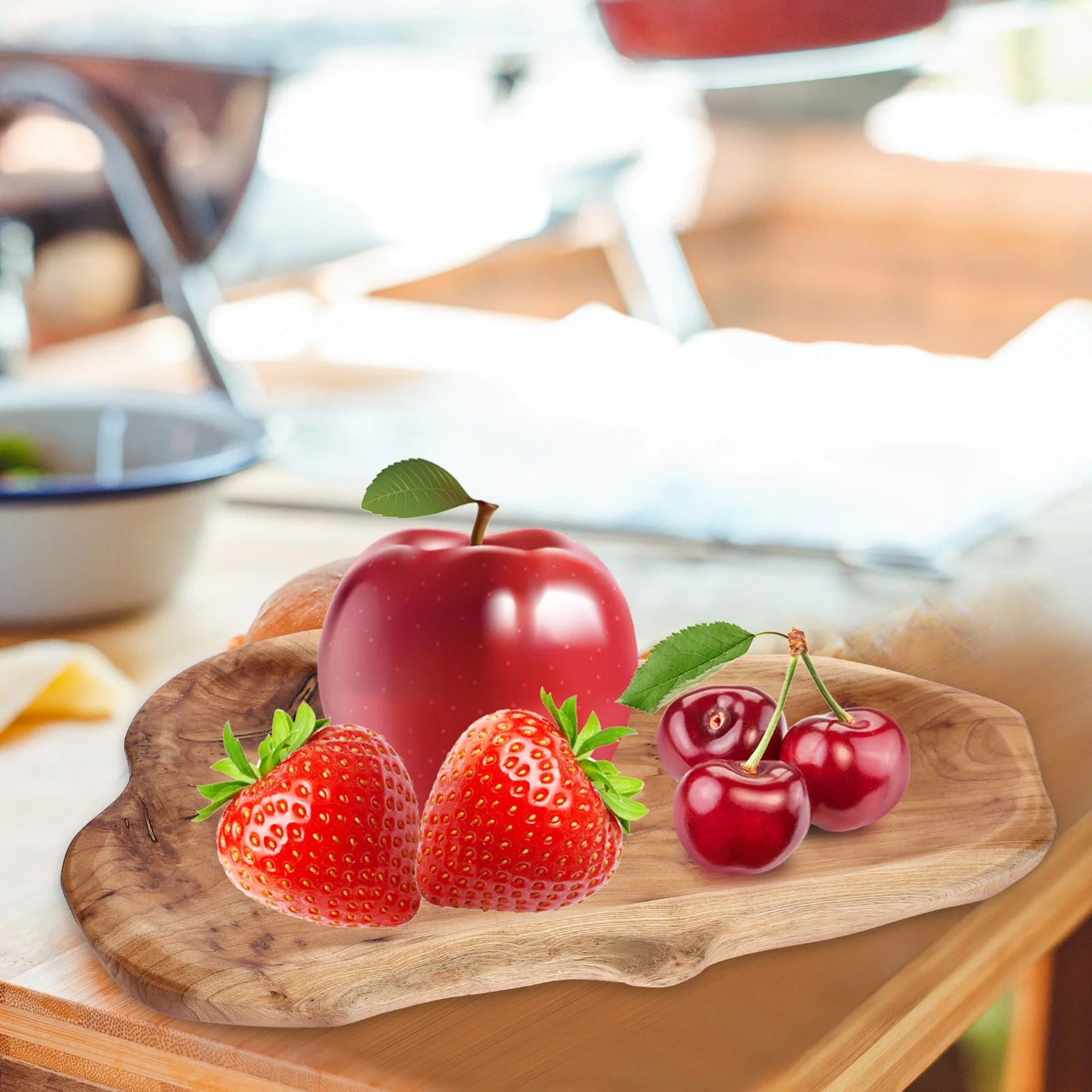 Wooden Serving Platter Bread Tray Fruit Plate Sandwich Bowl Board Salad Cheese Jewelry