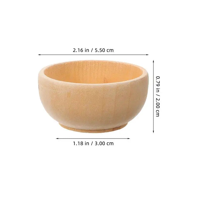 4pcs Mini Unique Small Wood Bowls Kids Wooden Bowl Toy Unfinished Wood Playthings DIY Wooden Cutlery DIY Supplies For Kids