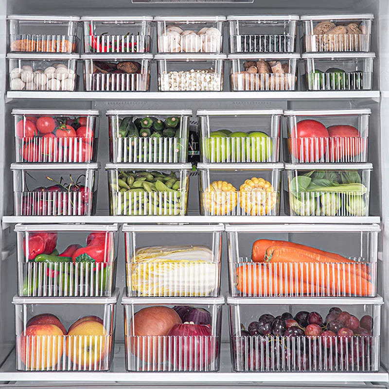 Transparent Fridge Organizer Food Storage Containers Fresh Vegetable Fruit Baskets Refrigerator Storage Box Kitchen Organizer