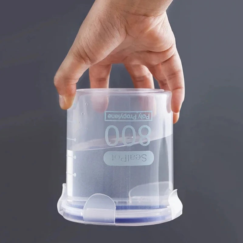 Plastic Sealed Tank Large Capacity Crisper Kitchen Organize Grain Storage Box With Scale Sealed Box Clear Jar Spice Container